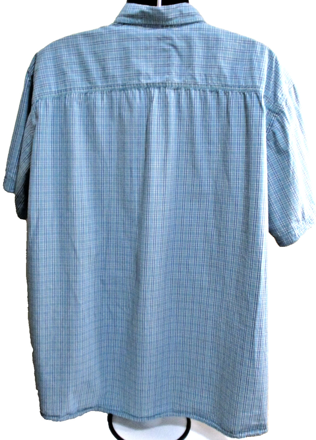 Outdoor Life Quick Dry SS Green Blue Plaid Cotton Button-Up Shirt Size 3XL Men's gallery