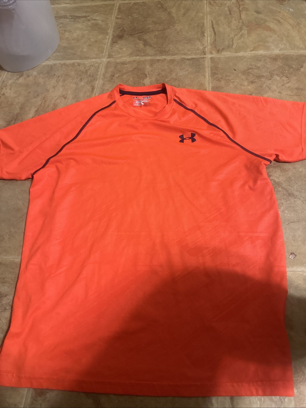 Under Armour Heat Gear Orange Shirt! Medium! gallery