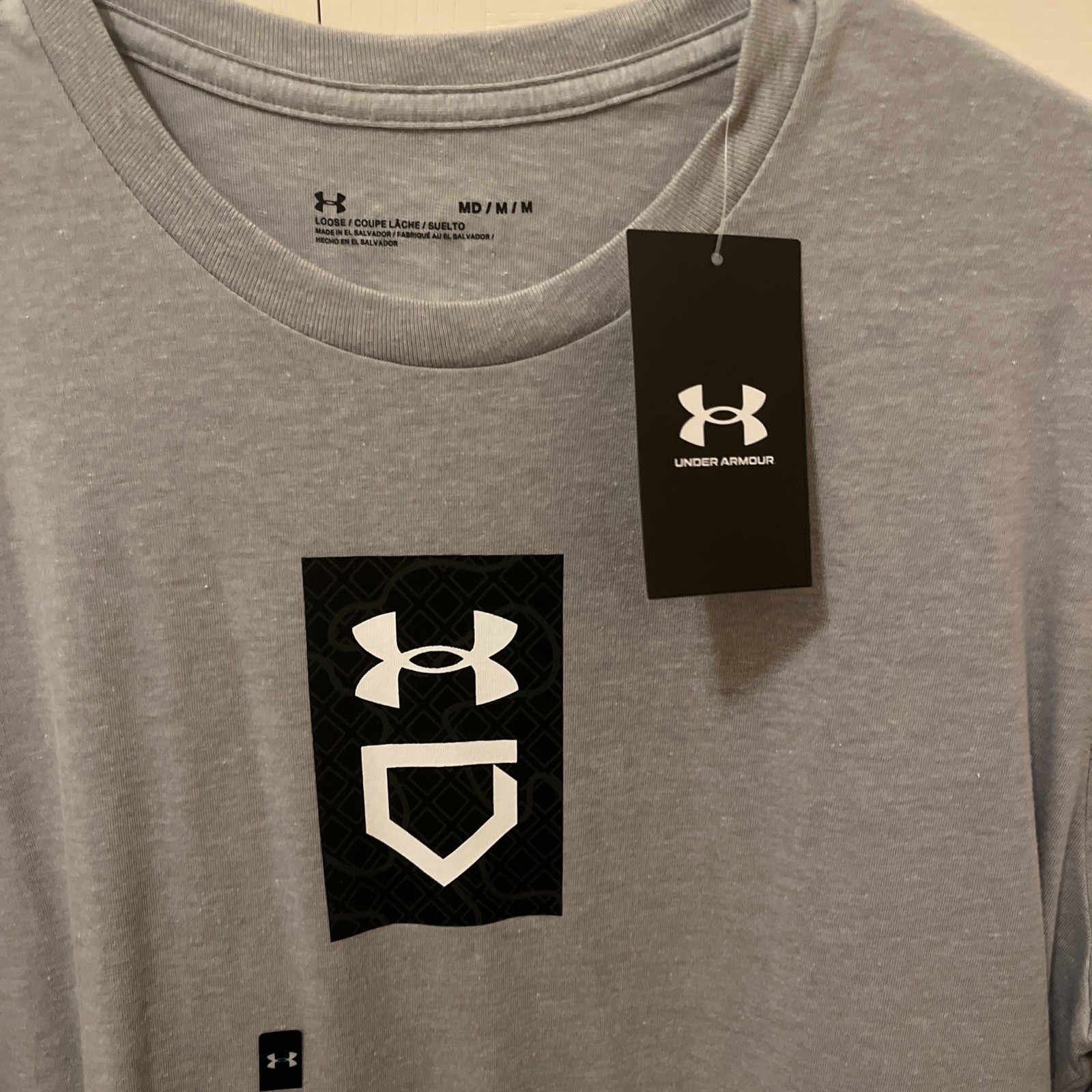 Under Armour Men's Baseball Icon Loose Gray Short Sleeve Tee Size M UA97 gallery