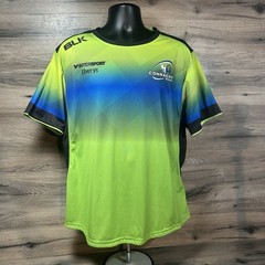 Connacht Rugby Shirt BLK Size XL Green/blie Black Excellent Condition