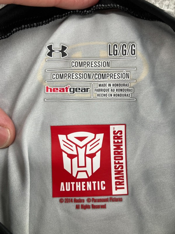 Under Armour Shirt Mens Large Gray Transformers Bumblebee Heatgear Authentic Tee gallery