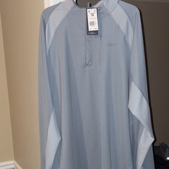 Reebok Men’s 2X Soft Slate LS Aero Flex 1/4 Zip Mock Neck Golf Pullover