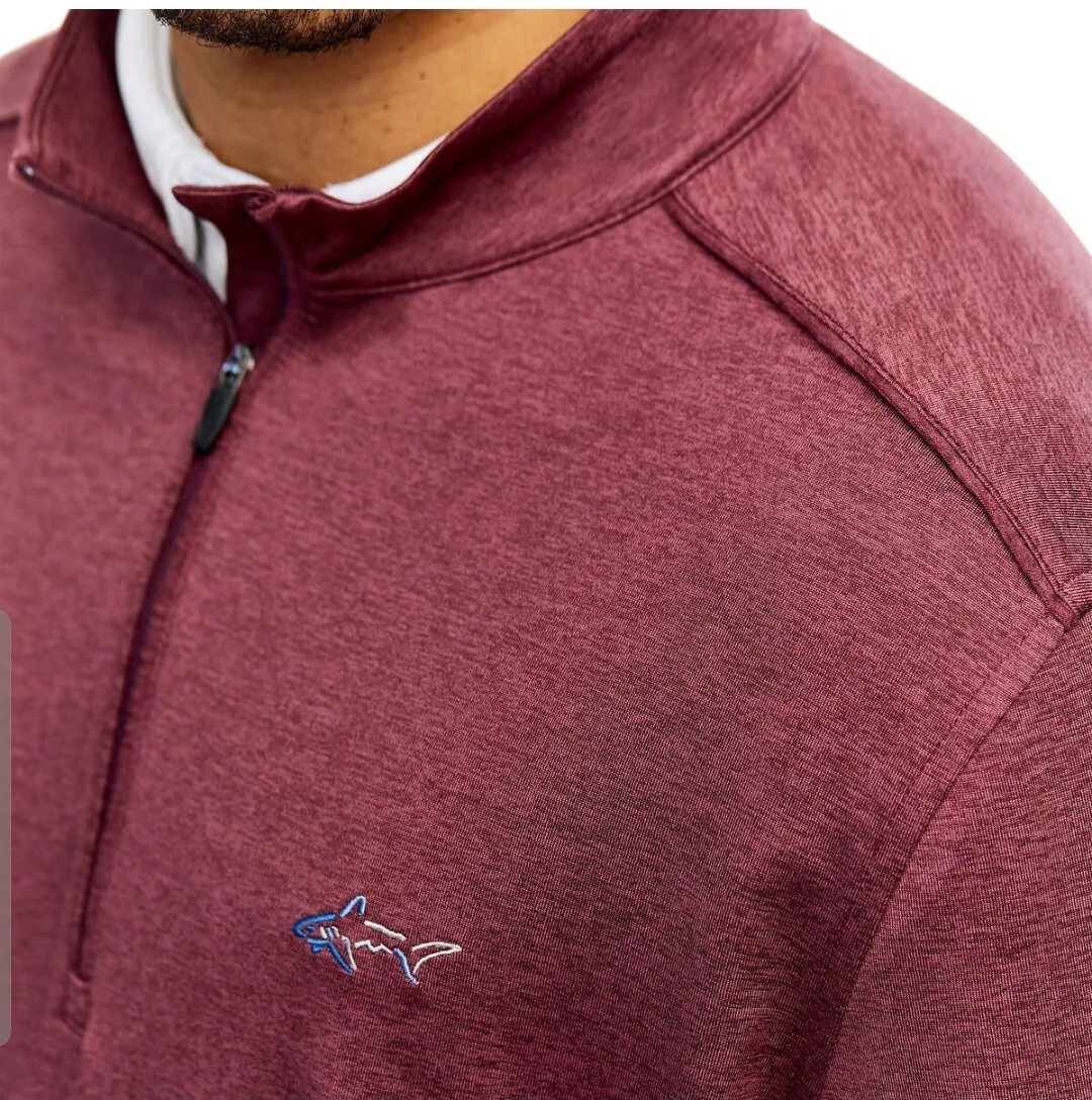 Greg Norman Heather Red ML75 Performance Stretch 1/4 Zip Pullover S/M Mens NWT gallery