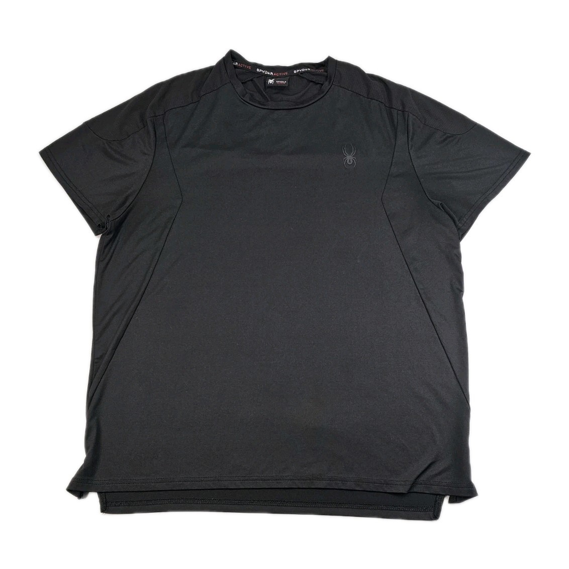 Spyder Active Pro Web Mens M Black Rip Stop High Low Hem Stretch Training Shirt gallery