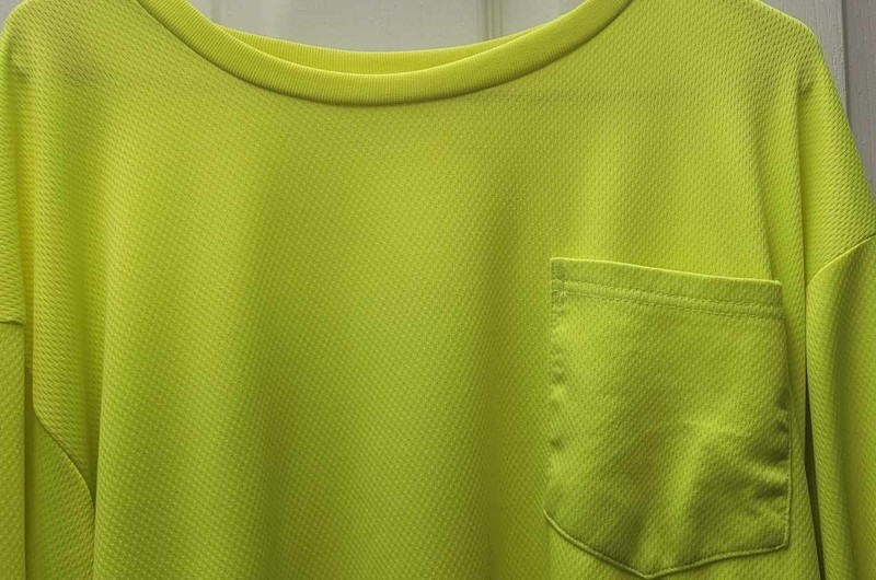 Unisex Adult Long Sleeve Polyester T-Shirt w/POCKET - Safety Orange or Yellow 2X gallery