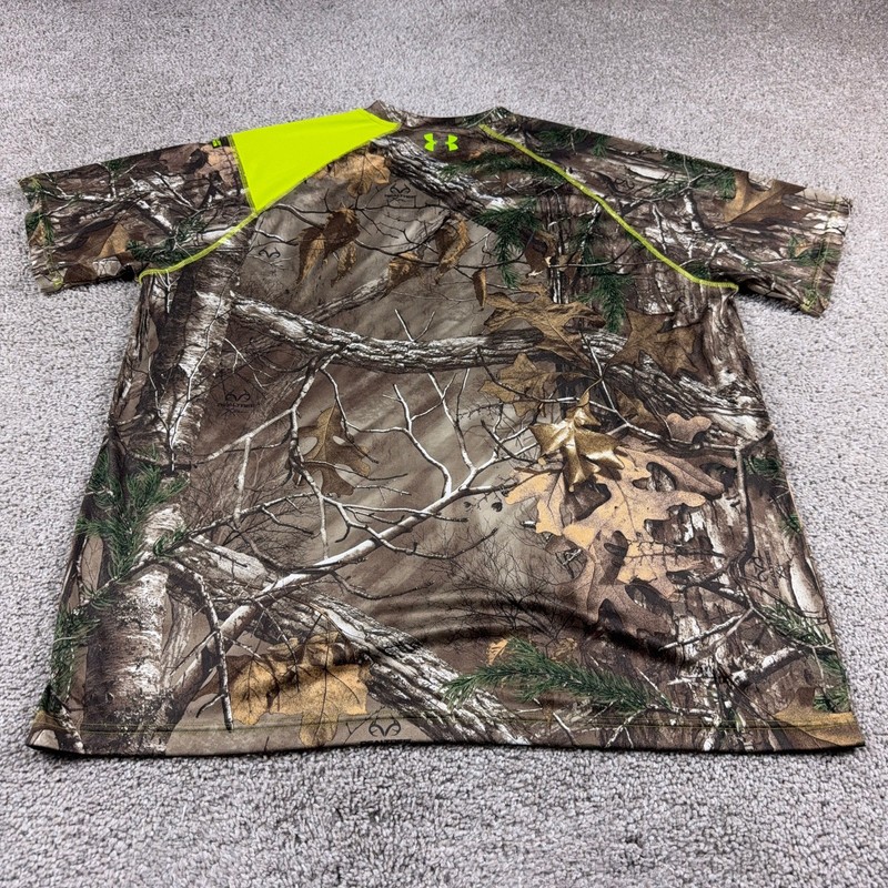 Under Armour Shirt Mens Extra Large Brown Camo Heatgear Hunting Scent Control gallery