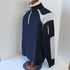 SECOND SKIN Men’s Large Ryder Cup Golf Pullover Stretch Long Sleeve 1/4 Zip Blue