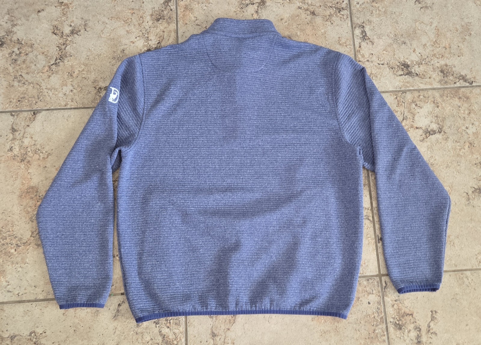 Donald Ross Men's Performance Pullover Golf Sweater Sz XL Blue Striped Pockets gallery