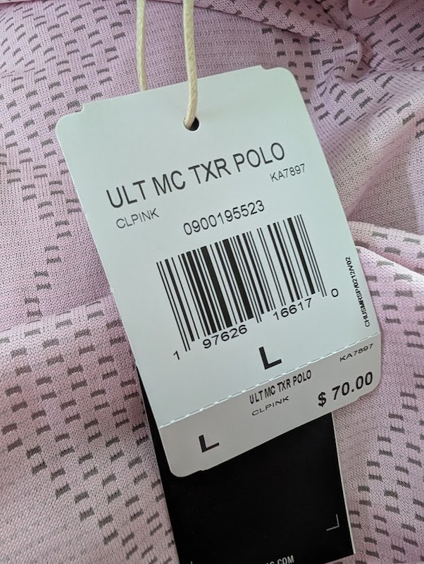 adidas Ultimate 365 Micro Textured Golf Polo Pink Grey KA7897 Large texture ULT gallery
