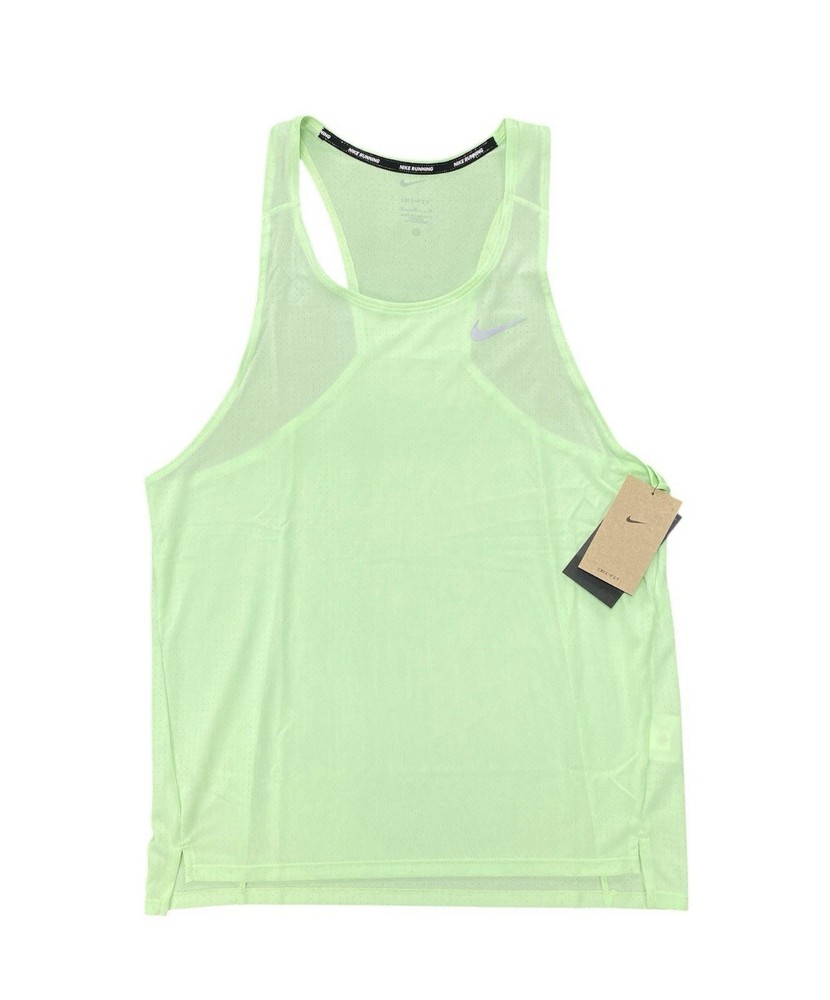 Nike Fast Men's Dri-FIT Running Singlet Size M Slim Fit Green FN4229-376 (J1)