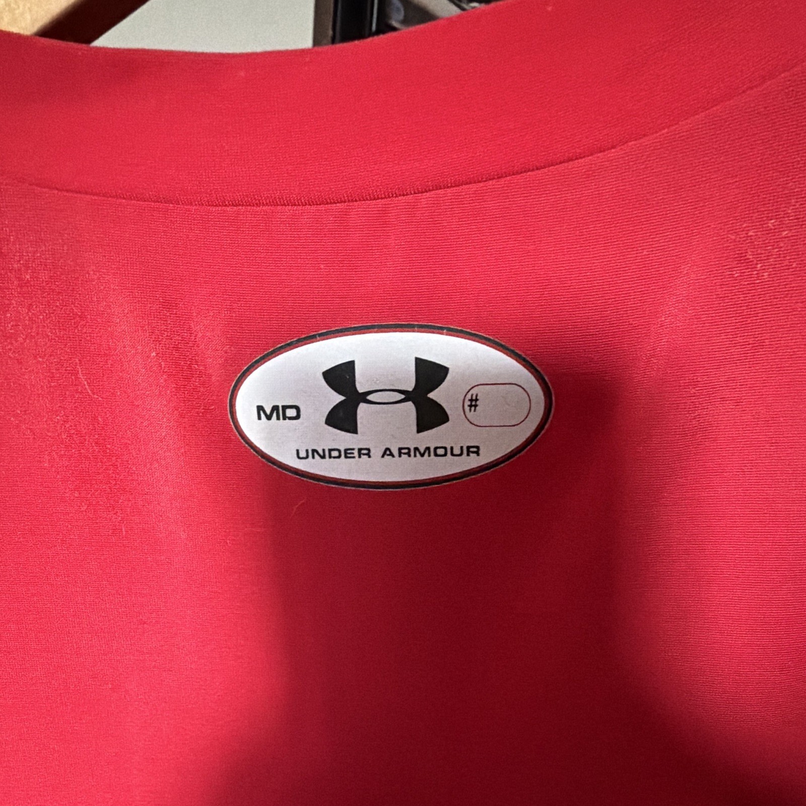 Under Armour HeatGear Logo Solid Red Crew Neck T-Shirt Men’s M Lightweight gallery