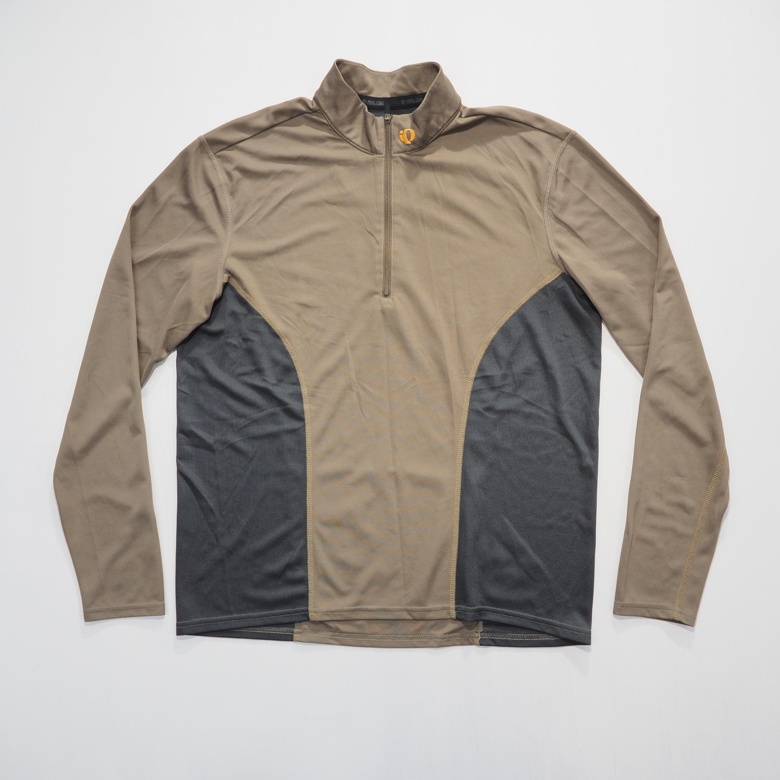 Pearl Izumi Pullover Mens Large Brown Gray Long Sleeve 1/4 Zip Cycling Shirt gallery