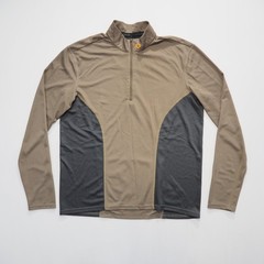 Pearl Izumi Pullover Mens Large Brown Gray Long Sleeve 1/4 Zip Cycling Shirt