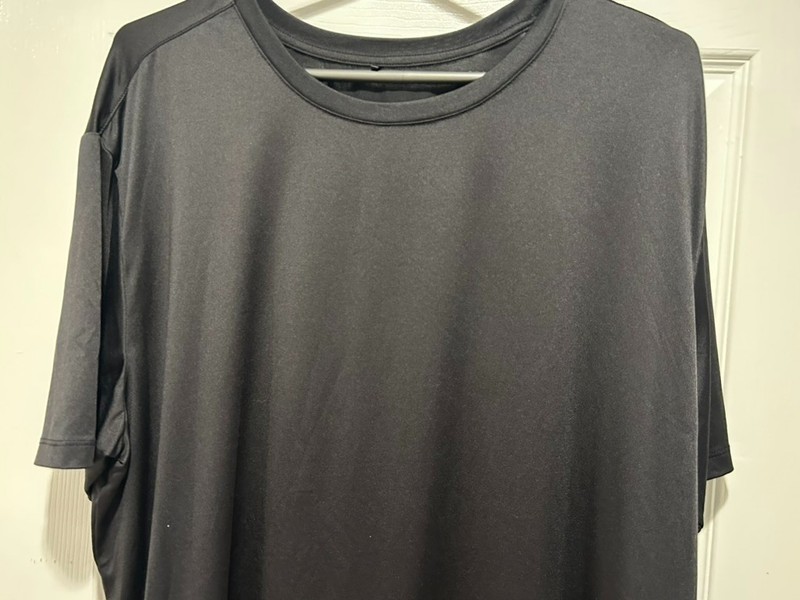 Athlio Men's size XL Black short sleeve crew neck quick dry sun protection shirt gallery