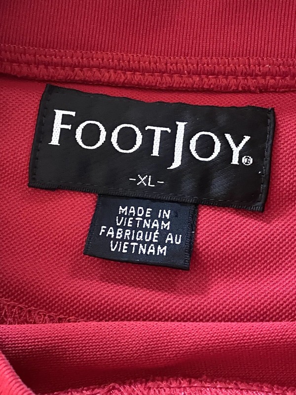 FootJoy Mock Neck Golf Shirt FJ ProDry Pique Short Sleeve Polo Tee Red Size XL gallery