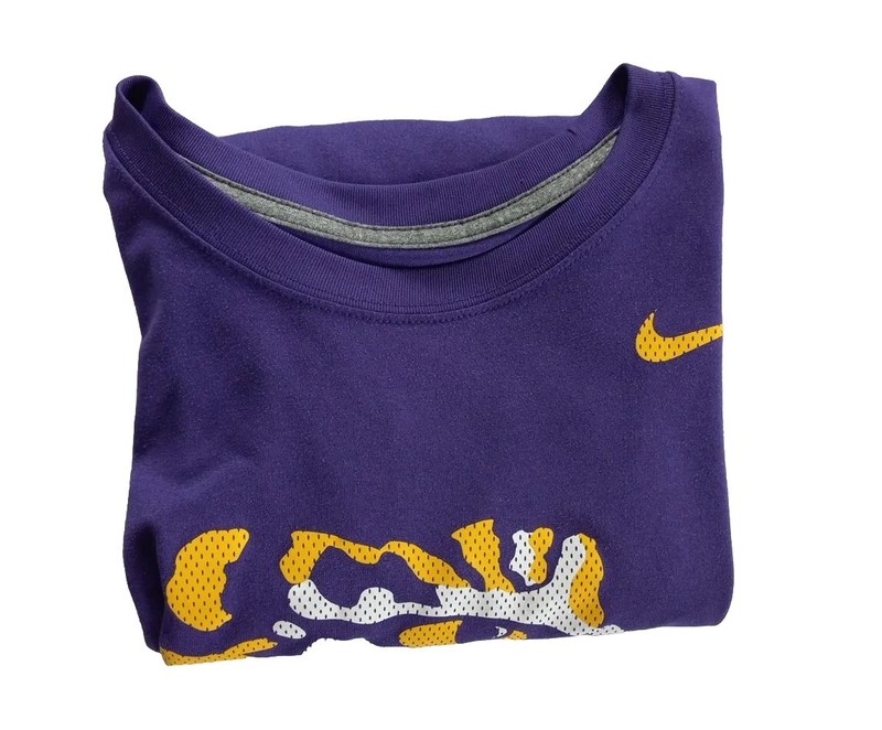 Nike Dri-FIT Men's XL Long-Sleeved Active Sweat T-Shirt Ravens Art Logo Purple gallery