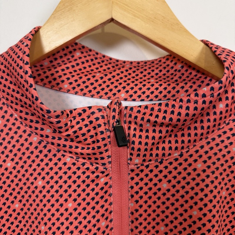 1764 1/4 Zip Pullover Shirt Men Large Coral Golf Performance Arrow Pattern Fun gallery