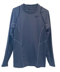 NIKE Mens Small Dk Gray Pro HyperWarm Fitted Long Sleeve Dri Fit