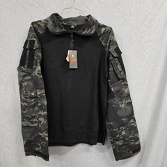 Krydex Mens Tactical Combat Shirt XL Multicam Black Camo 1/4 Zip Long Sleeve NEW