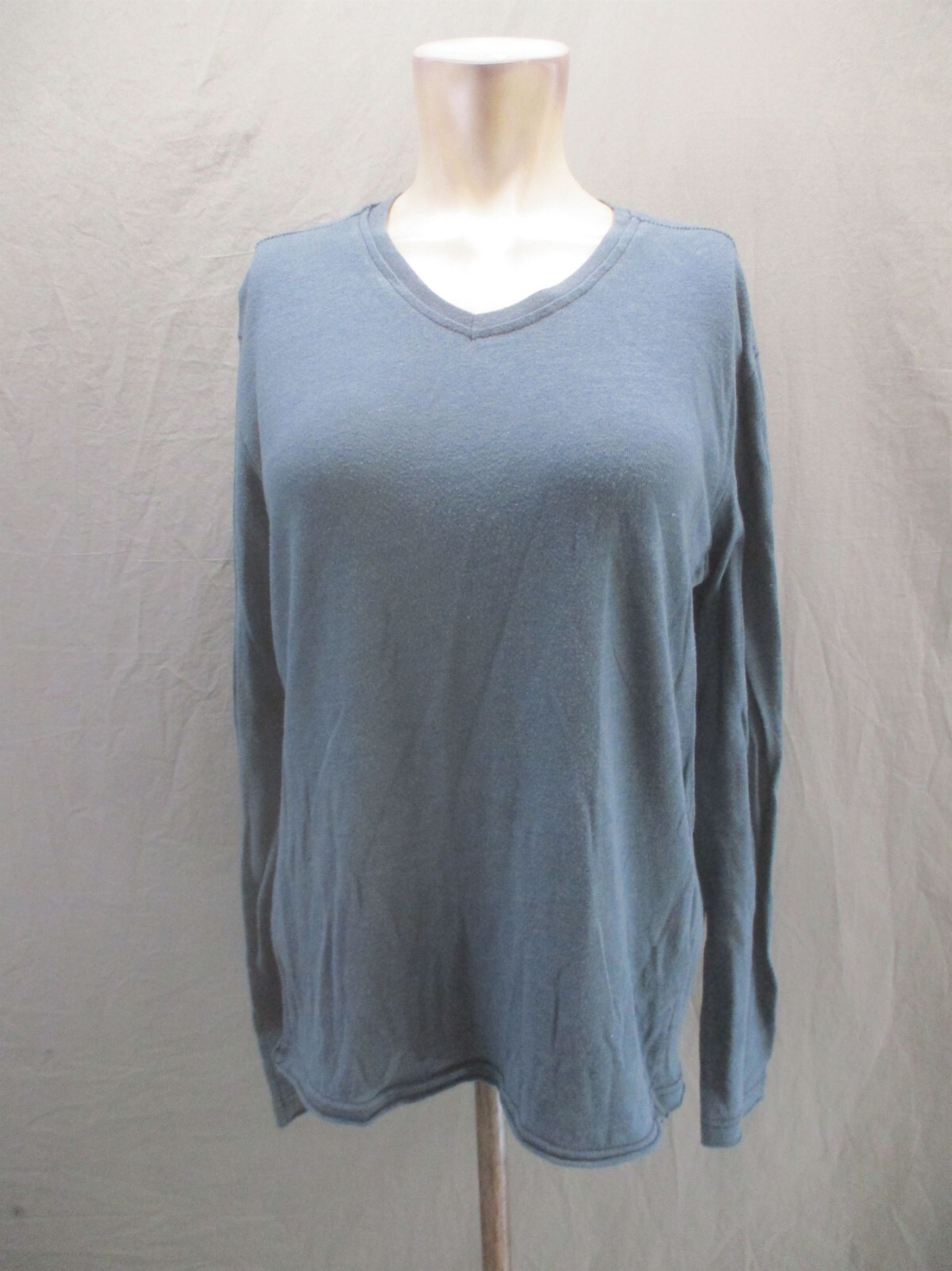 VBN Size S Mens Blue Organic Cotton Blend Long Sleeve Casual Knit Top 460 gallery