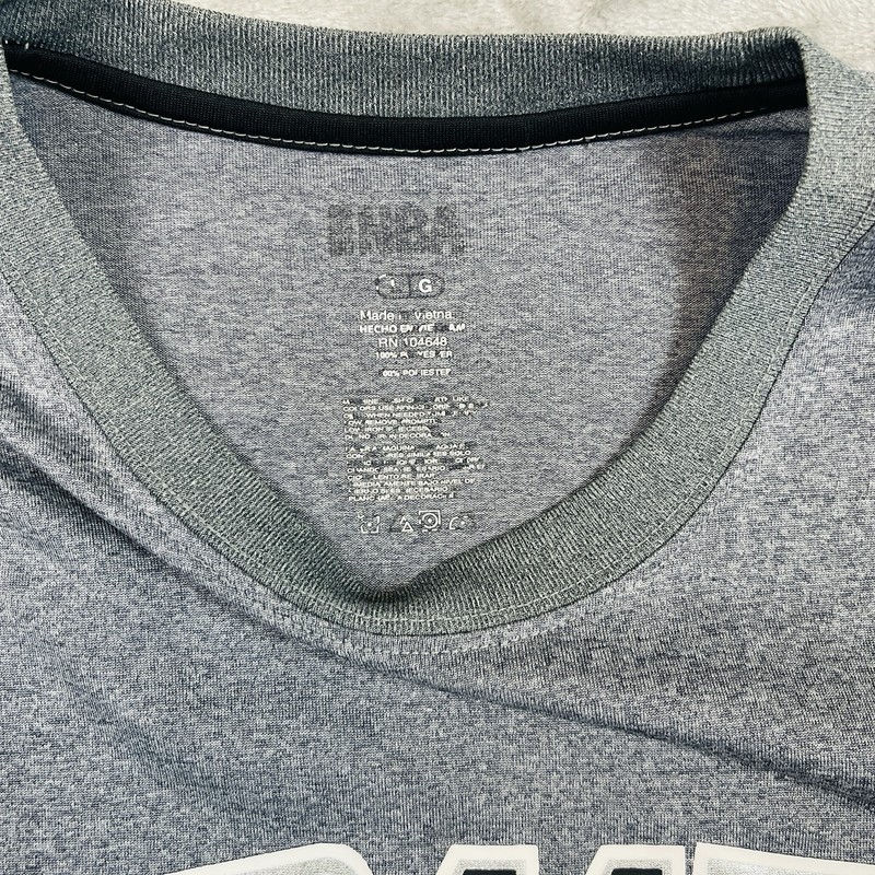 Mens Athletic Tee Short Sleeve Basketball Theme Large Gray and Black gallery
