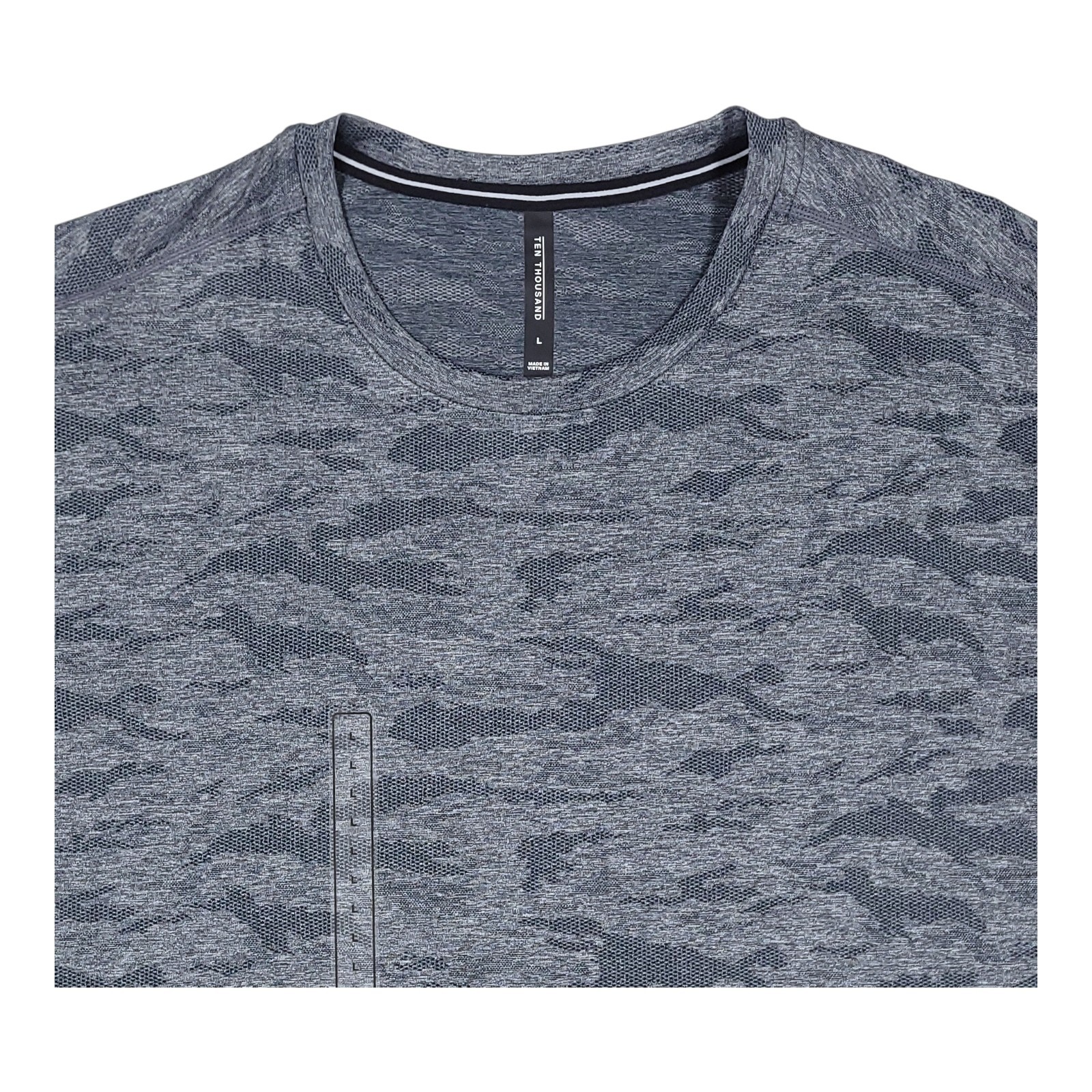 Ten Thousand Camo Knit Shirt OD Men’s LARGE Blue Performance Wicking NEW gallery