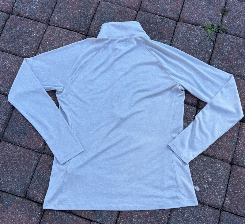 Under Armour HeatGear Men's L Gray/Red Mock Neck 1/4 Zip Raglan Pullover gallery