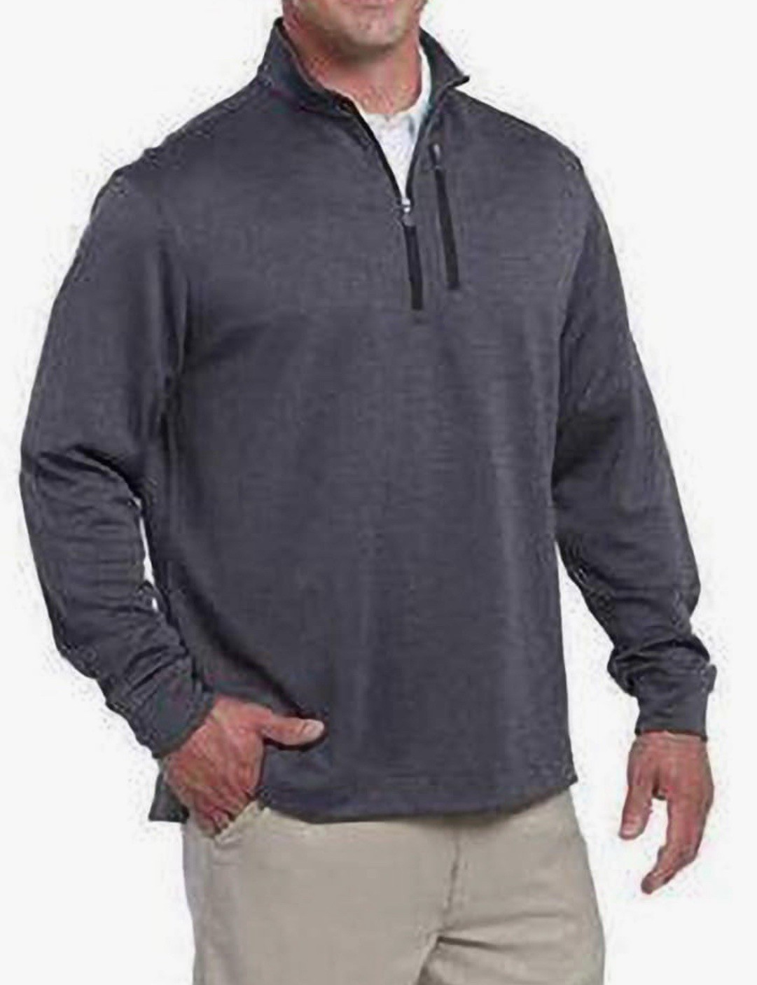 Bolle Pullover Men’s Size M Gray Quarter Zip Polyester Zipper Pocket gallery