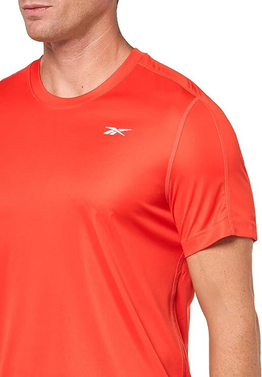 Reebok Men's Short Small Sleeve Tech Tee, Dynamic Red, Large gallery
