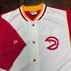 Majestic Atlanta Hawks Shooting Shirt Mens 2X Hardwood Classics NBA Snap Front