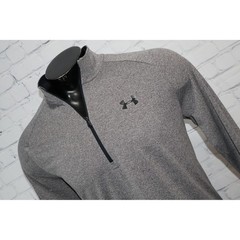 Under Armour Pullover Mens Large Gray HeatGear 1/4 Zip Gym Workout Golf Shirt