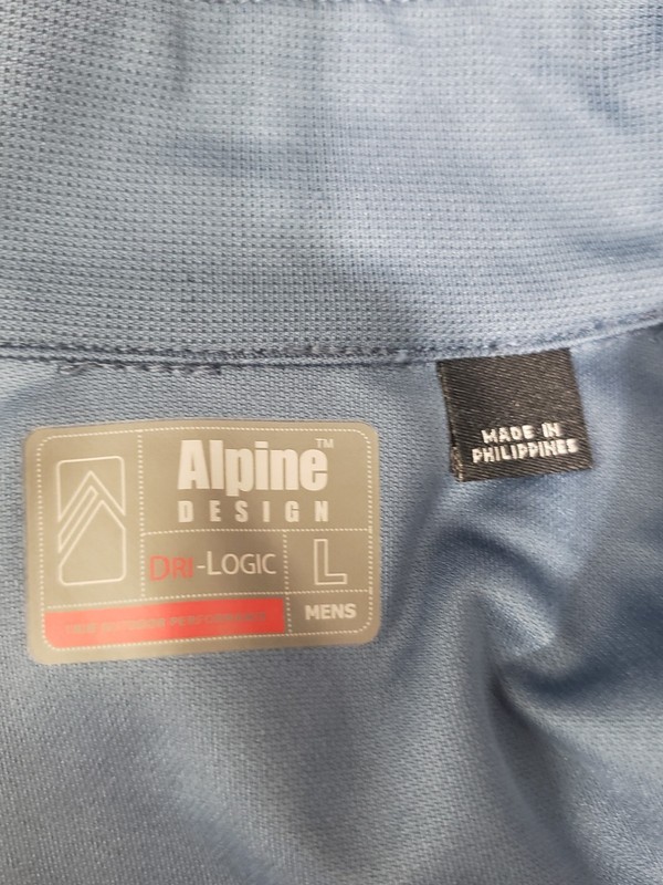 Alpine Design Dri-Logic Blue Layering Long Sleeve 1/4 Zip Shirt Men's Large gallery