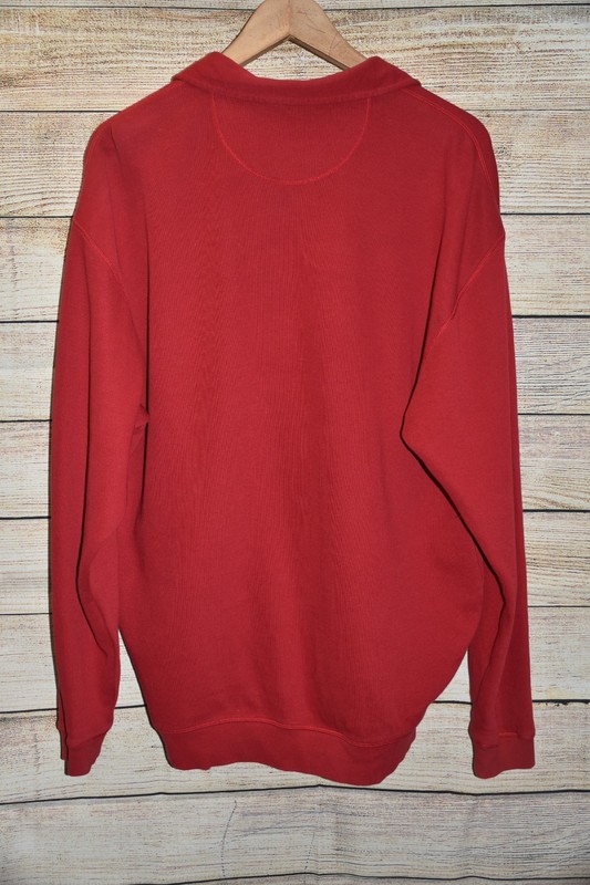 MENS KIRKLAND SIGNATURE M RED ZIP COLLAR HENLEY TEXTURED L/S BASIC SHIRT gallery