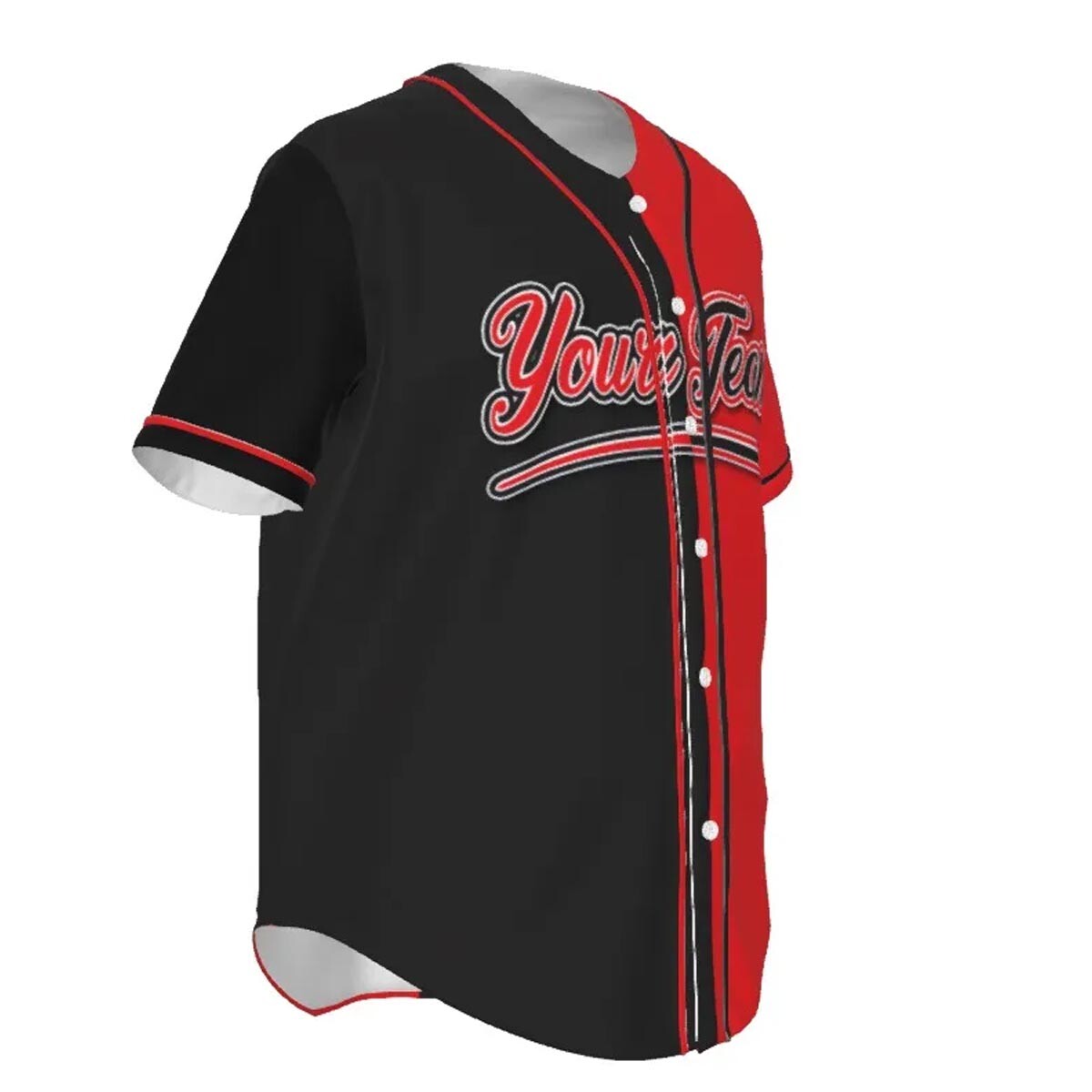 Fully Custom Black and Red Baseball Softball Team Design Baseball Jersey BS-10 gallery