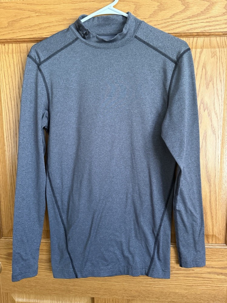 Under Armour Cold Gear Long-Sleeve Compression Long Sleeve Shirt Gray Black