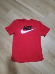 Nike Shirt Mens Med red White Swoosh Logo Tee Athletic Casual Lightweight Top