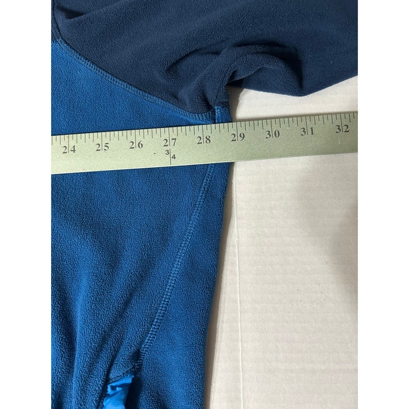 Eddie Bauer Mens 3XL Blue Fleece 1/4 Pullover Snap Front Long Sleeve w/ Pockets gallery