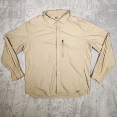 REI Shirt Mens XL Khaki Tan Snap Front Roll Sleeve Vented Hike Fish Gorpcore