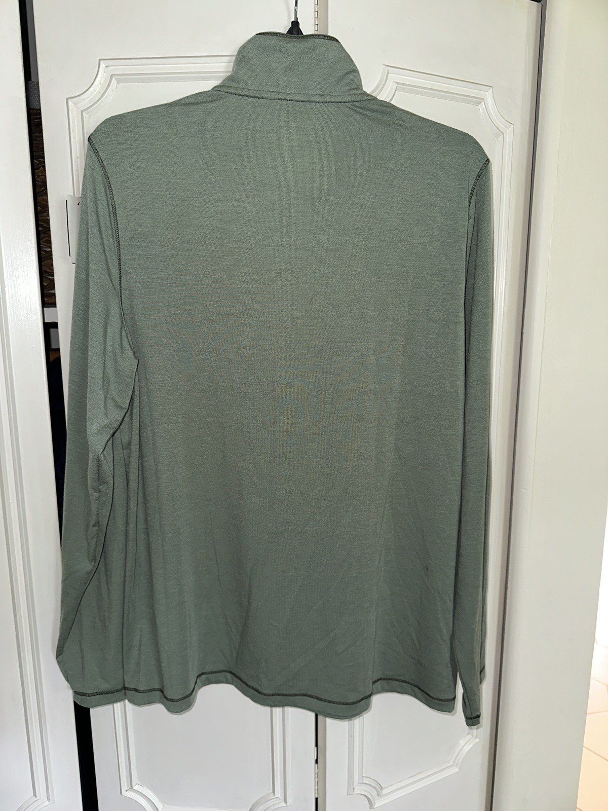 LL Bean Everyday SunSmart Pullover Mens Medium Sea Green 1/4 Zip UPF Shirt gallery