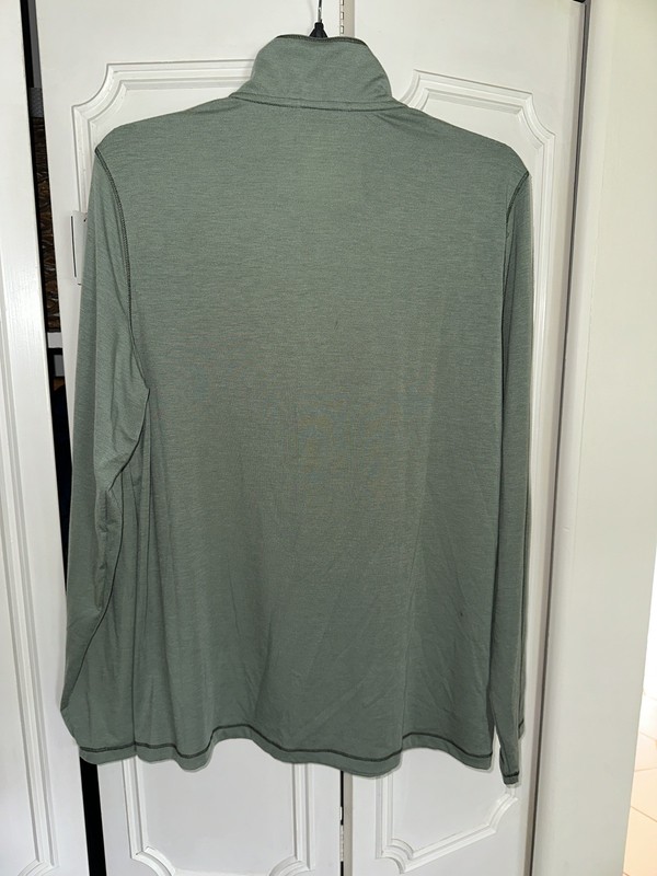 LL Bean Everyday SunSmart Pullover Mens Medium Sea Green 1/4 Zip UPF Shirt gallery