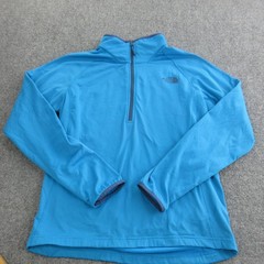 The North Face Pullover Mens Large Blue Long Sleeve 1/4 Zip Fleece Hiking Top