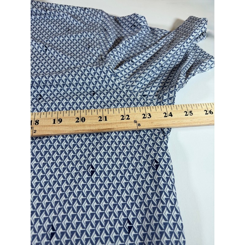 Greyson Men’s Large Blue Geometric Golf Polo Shirt Performance Stretch gallery
