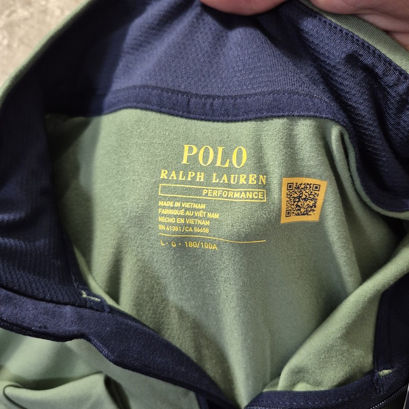 Polo Ralph Lauren Performance Pullover Top Mens Large Green Stretch Outdoor Golf gallery