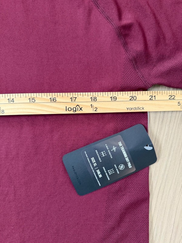 Fabletics Men The Training Day Polo Size XL Burgandy Plum Short Sleeve NWT gallery