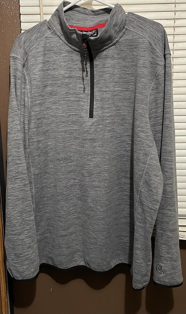 Avalanche Pullover 3/4 Zip Outdoor Supply Co Xl Gray With Black Zipper
