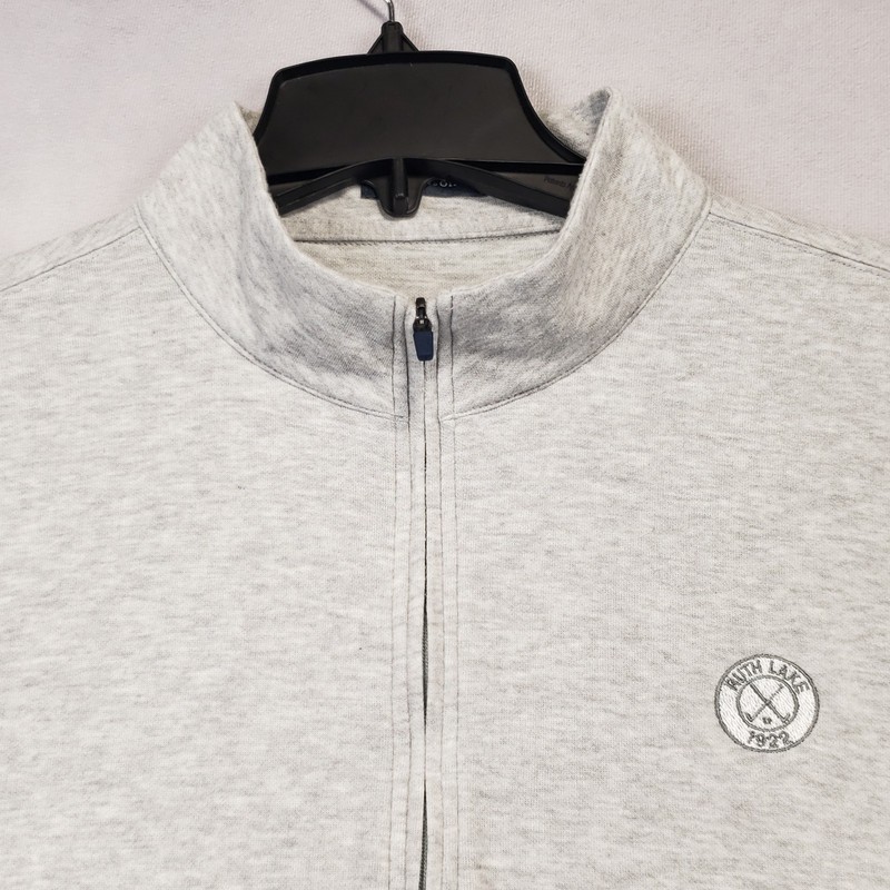 Turtleson 1/4 Zip Pullover Men Large Gray Long Sleeve Mock Neck Poly Cotton Blnd gallery