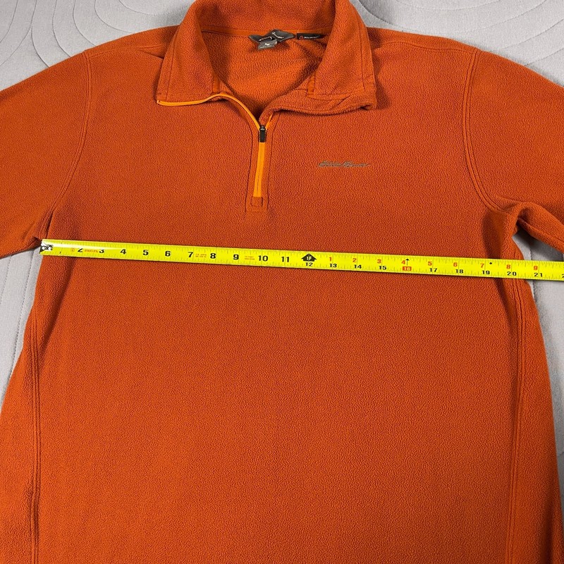 Eddie Bauer Men's Fleece 1/4 Zip Pullover Sweatshirt Size Medium Orange Polartec gallery