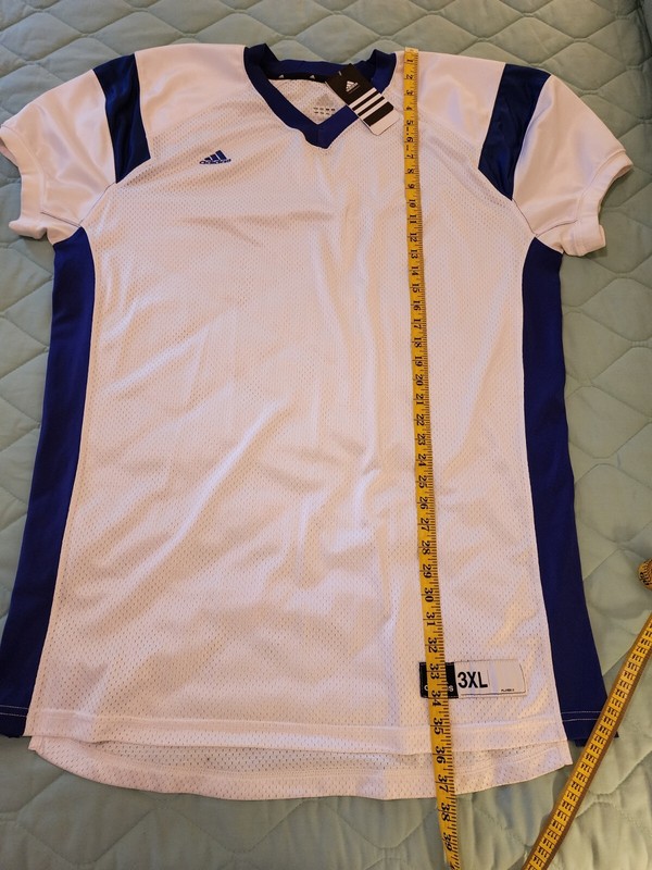 Adidas Mens V Neck Jersey Climacool Football Baseball Blue Pipe Stretch Size 3XL gallery