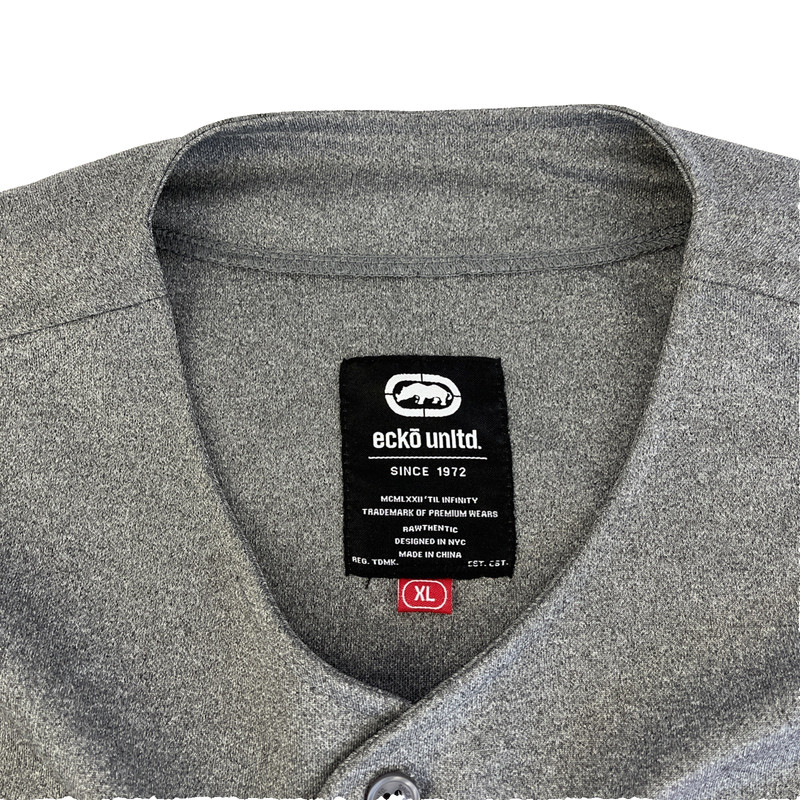New Mens Marc Ecko Unlimited Baseball Style Jersey Size XL NWT Gray gallery