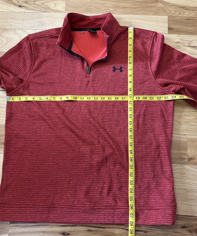 Under Armour Pullover Men Red 1/4 Zip Fleece Golf Storm Sweater Jacket XL (D-25) gallery